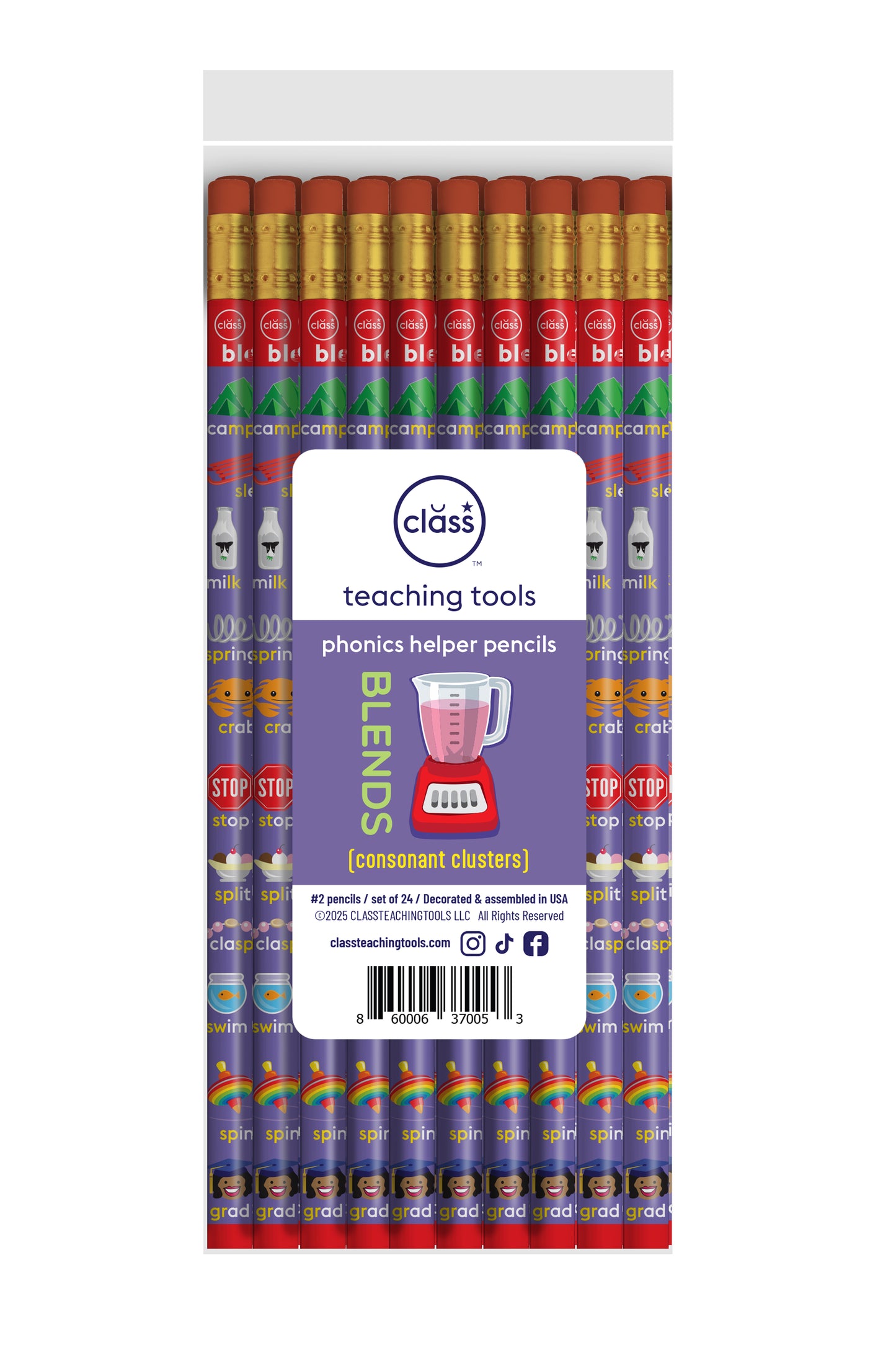 Blend Phonics Pencils - Class Pack