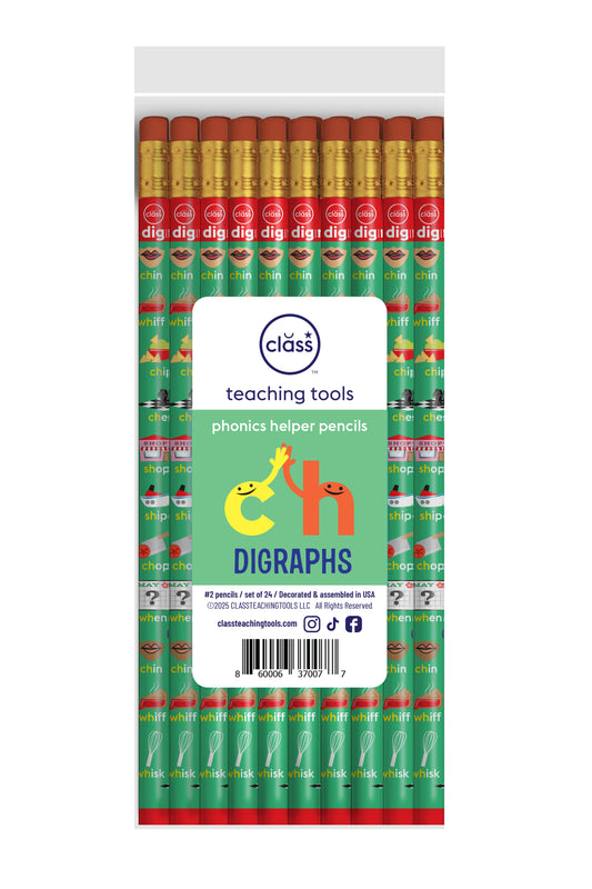 Digraph Phonics Pencils - Class Pack